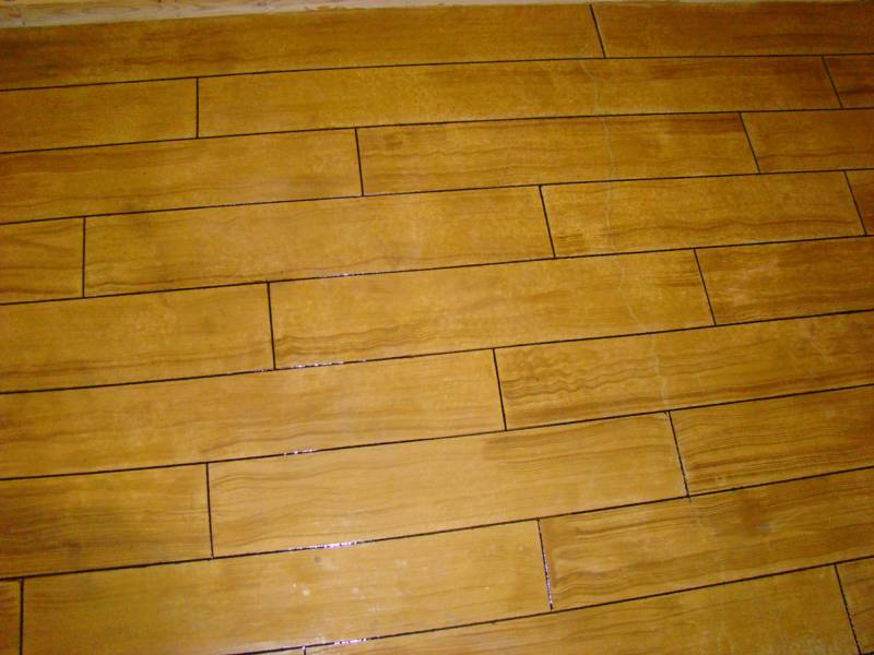 Image of Hardwood Floor pattern cut into concrete