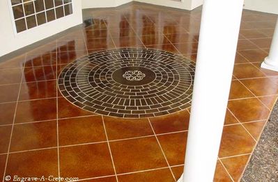 Image of tile and circle brick pattern 
